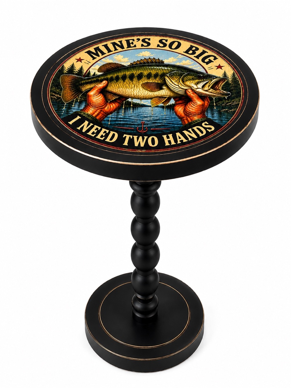 3 Day Sale! Fishing Drink Table, Whiskey Stand, Side Table, Lake Cabin Furniture